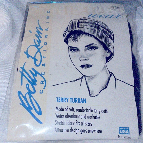 Vintage Betty Dain Creations Black Terry Turban Head Wrap Style #165 - Picture 1 of 4